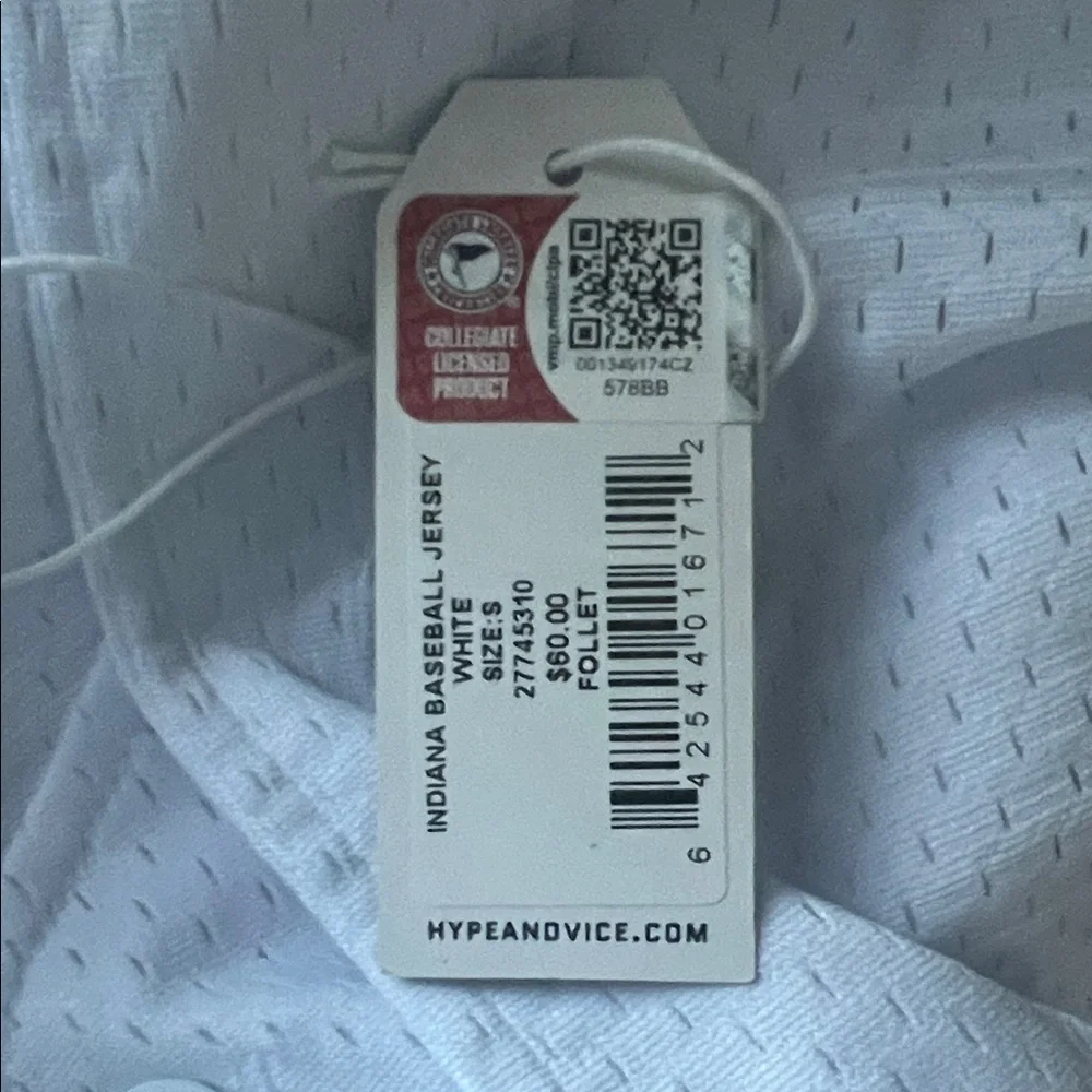 Indiana Hoosiers Hype and Vice Women’s Small Baseball Jersey – White – NWT - Picture 6 of 6